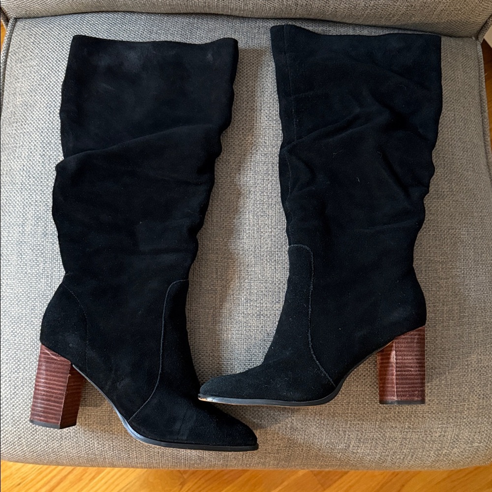Splendid Black suede knee high boots sz 10